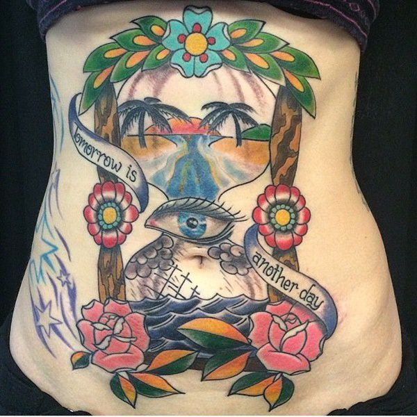 tatuaje abdomen barriga 77