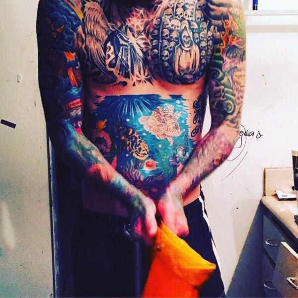 tatuaje abdomen barriga 909